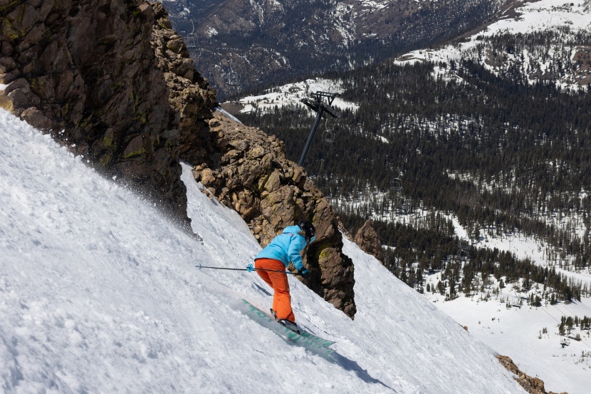 exploring new terrain and seeking soft snow on the atris birdie.
