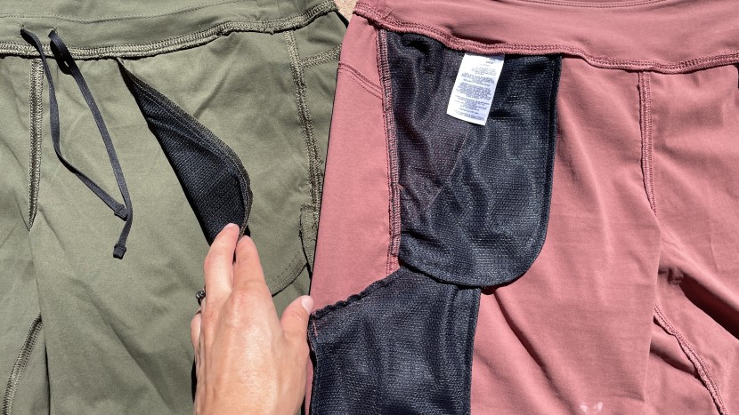mountain hardwear dynama bermuda short for women - the original design (right) had full mesh for all the pockets; the...
