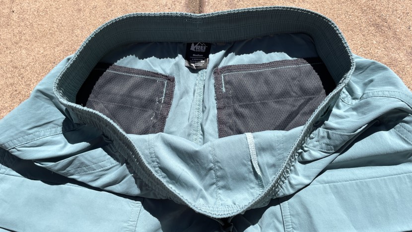 having mesh helps with ventilation and is commonly used for pockets...