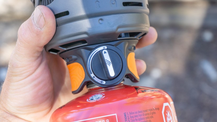 jetboil flash - we love the updated valve knob and rubberized grip.