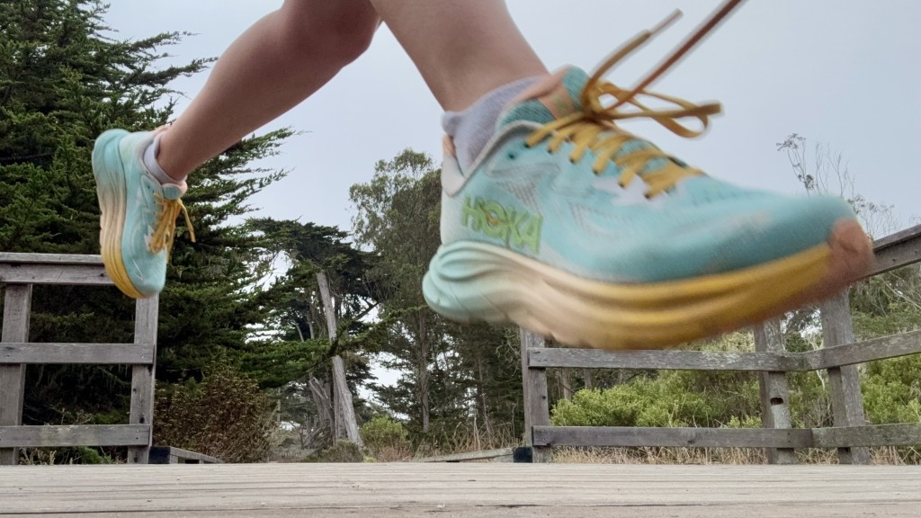 hoka clifton 10 for women - the cmeva midsole provides thick, protective cushioning that feels...