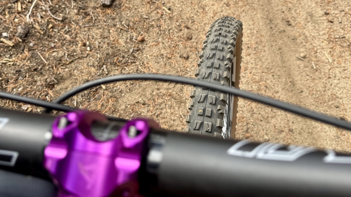 Maxxis Minion DHF 3C/EXO Review (The alternating Square and L-shaped blocks along the edges provide excellent shoulder engagement.)