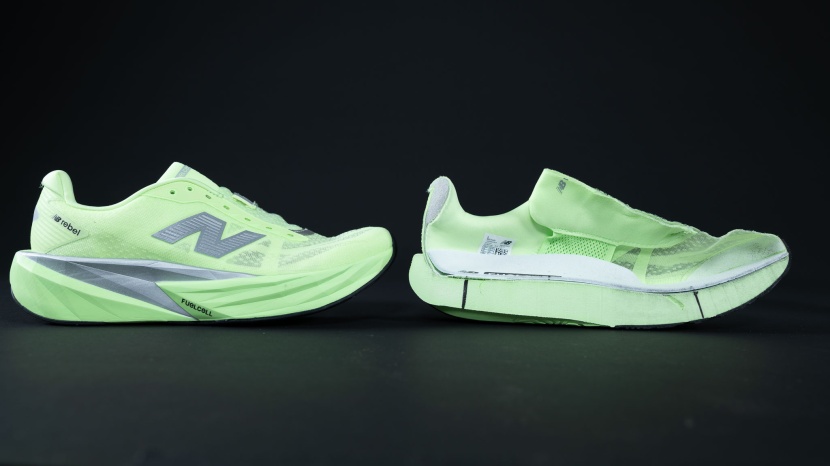 new balance fuelcell rebel v5 - in this cutaway, you can see the relatively low arch and sidewalls.