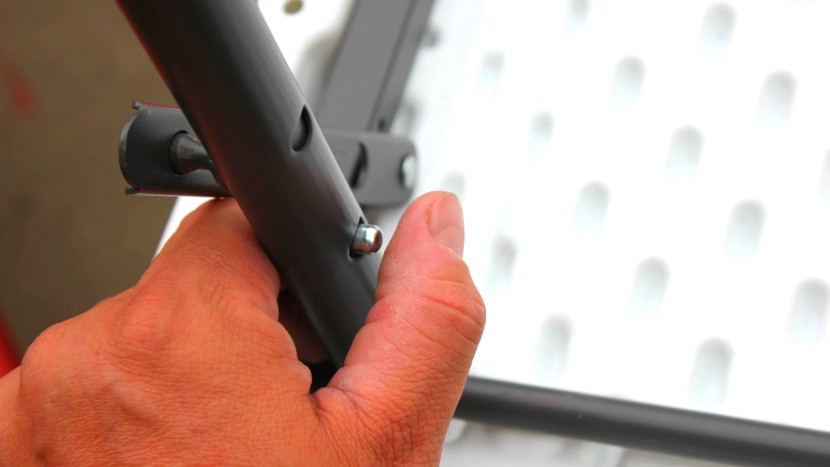 camping table - the lifetime table uses an old-school pin system for locking the...