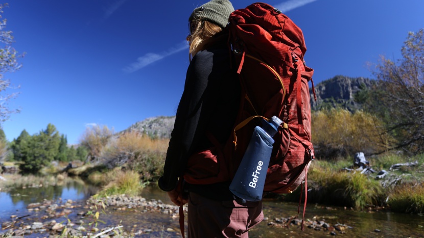 katadyn befree - we kept the befree clipped to the outside of our backpack for easy...