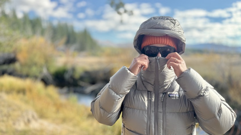 down jacket womens - warm and windproof, this fitz roy hoody&#039;s tall draft collar and snug...