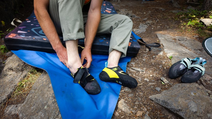 climbing shoes - by climbing the same route in one shoe after another, we can make...