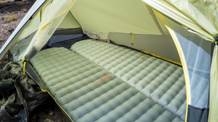 fitting two 20"-wide sleeping pads gives a good sense of the width...