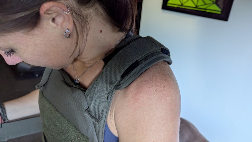 we found the removable shoulder pads quite comfortable, and a...