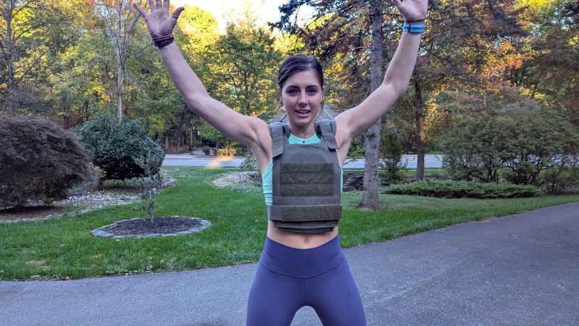 weight vest - plate style vests hold the weight high and centered on your body...