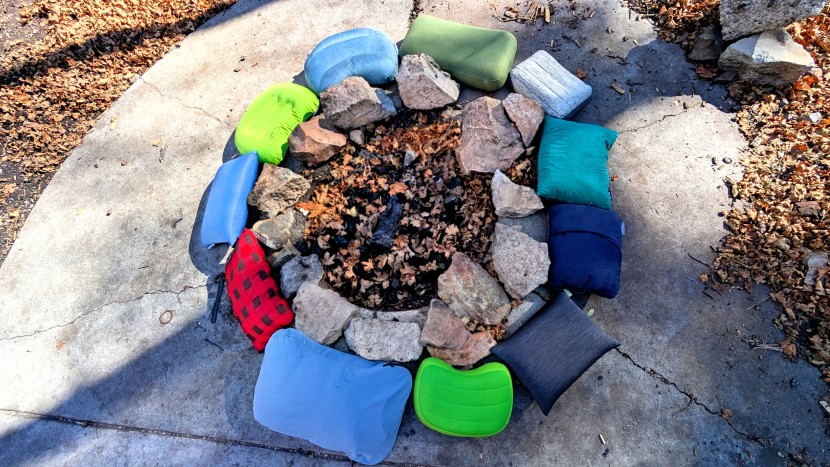 camping pillow - side by side is the only way we know how to do it: we test each...