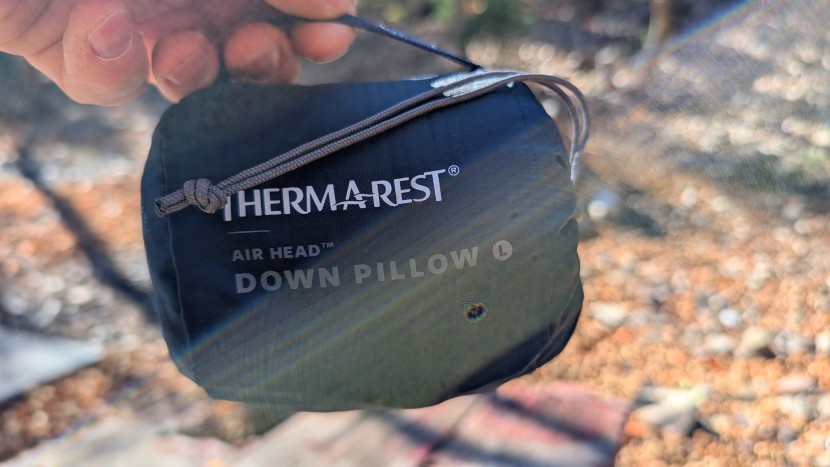 therm-a-rest air head down pillow - the large version of the air head down pillow weighed 7.4 ounces on...