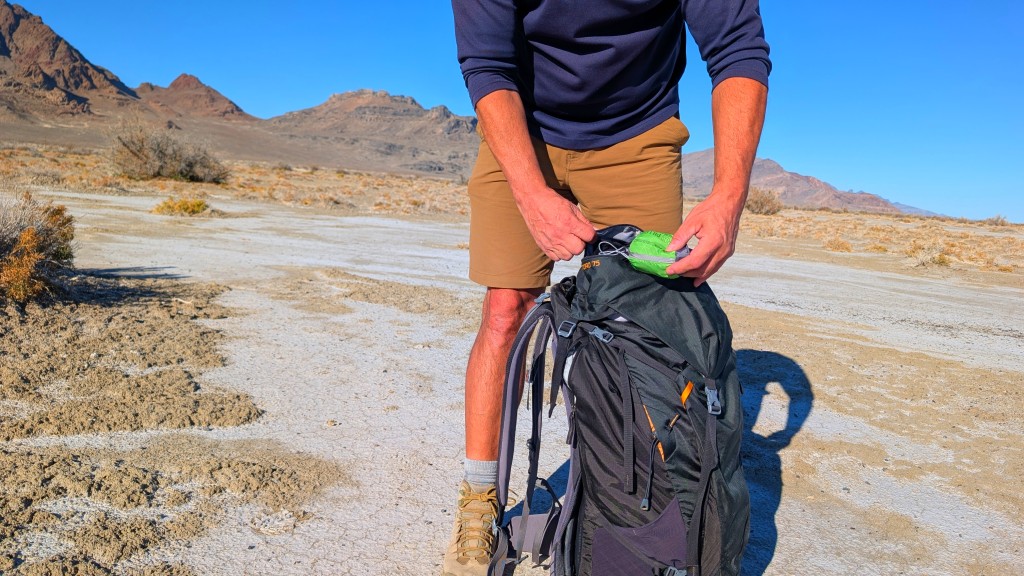 sea to summit aeros premium - packing up for an overnight out and back near utah&#039;s salt flats.