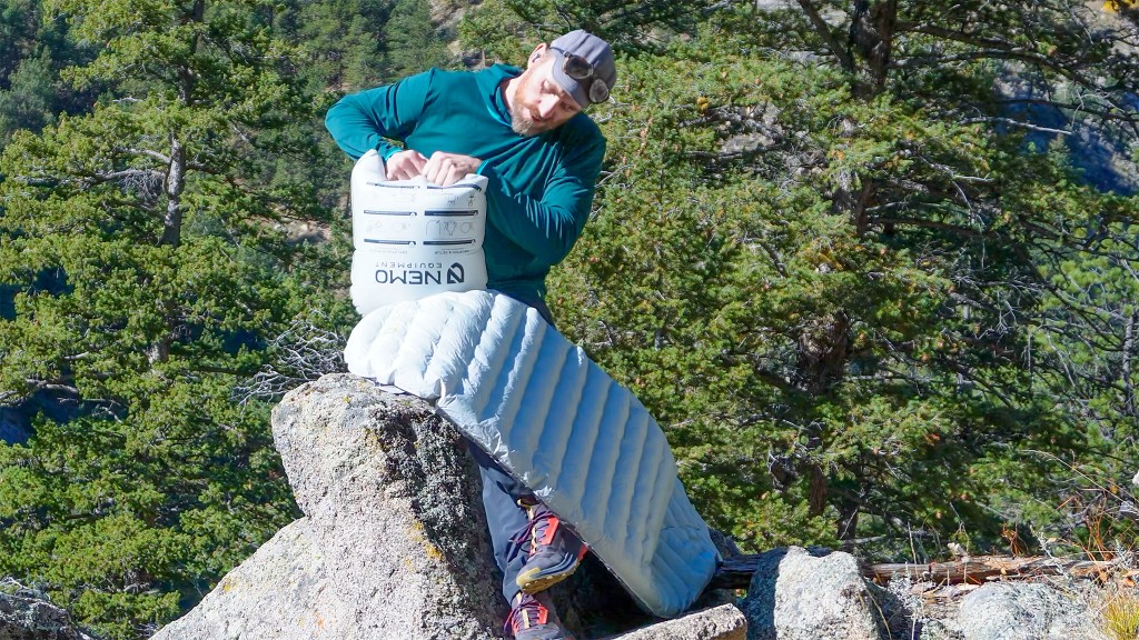 nemo tensor elite - inflating the nemo tensor elite using the included lightweight pump...