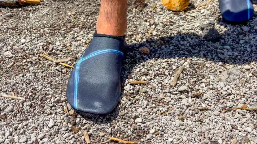 athmile water shoes - these slippers have adequate traction for lower-angled terrain.