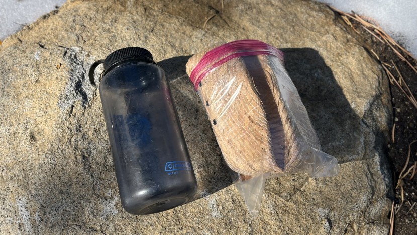 with some force, we were able to cram this straw hat into a...