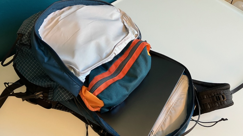 daypack - our laptop is a tight fit in the aerios, but it does fit.