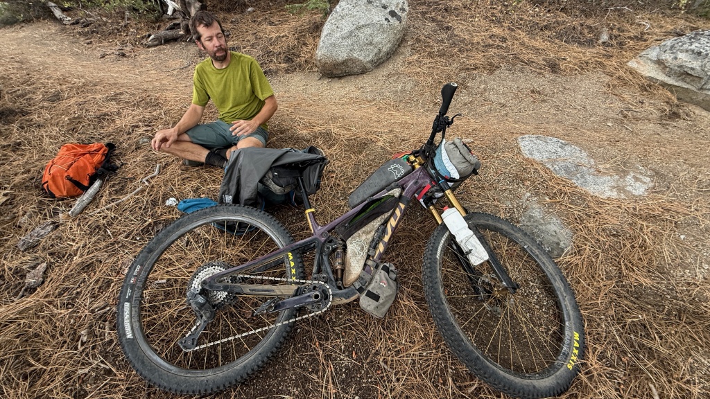 bike computer - kurt refsnider is taking a quick break on his first ride of the...