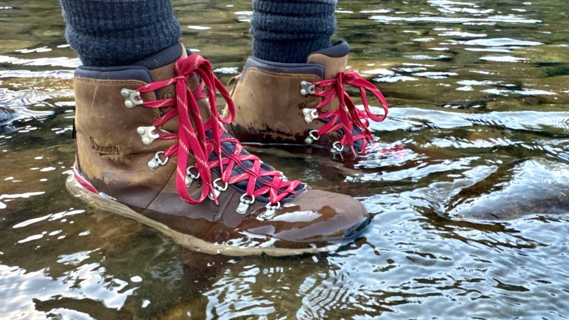 hiking boots men - shown here is the danner mountain 600 leaf gtx tackling a mountain...
