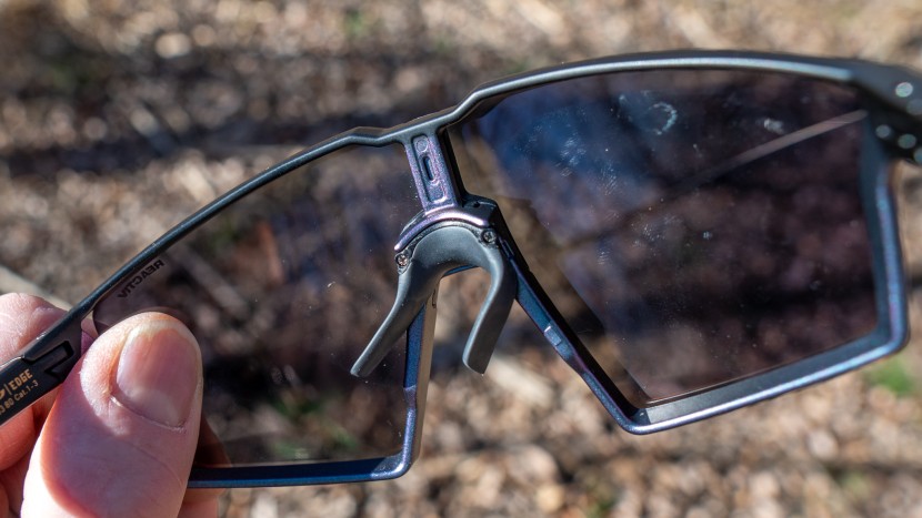 cycling sunglasses - the nose piece of these sunglasses can be manipulated to fit the...