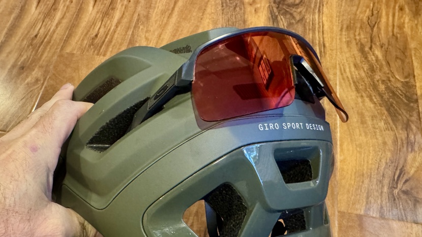 sunglass storage in the rear pulls your shades in close to your head.