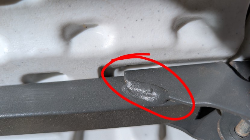 the lifetime's steel frame and legs are welded and strong.