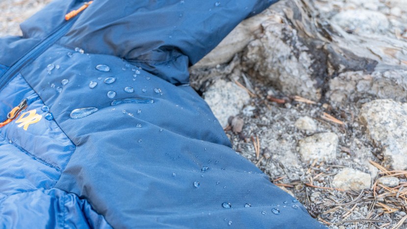 outdoor research helium down hoodie - very few down jackets utilize a shell fabric that can bead water so...