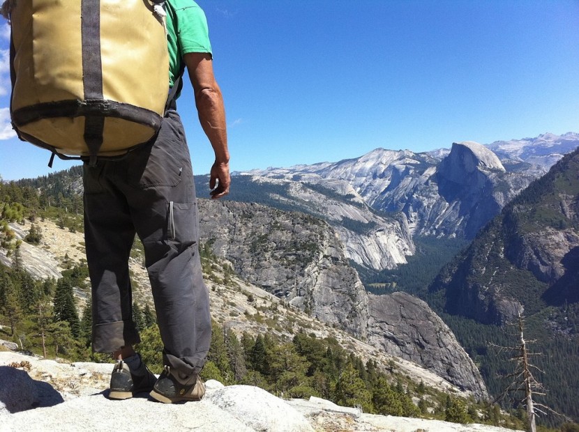approach shoes - what goes up must come down, eventually. getting ready to descent...