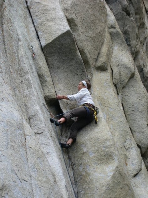 la sportiva miura - mckenzie long using the smear power of the miuras.