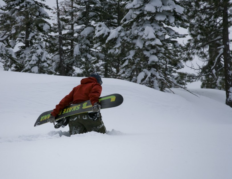 flylow higgins - jeff smith snowshoeing through 5+ feet of fresh powder in the flylow...
