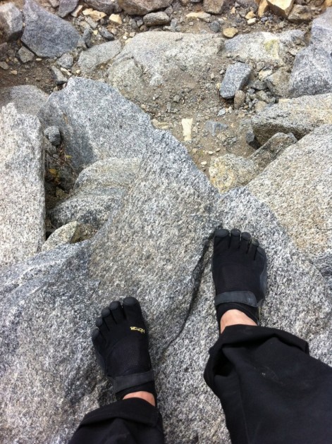 vibram fivefingers treksport - the vibram fivefingers treksport handled steep talus above lake...